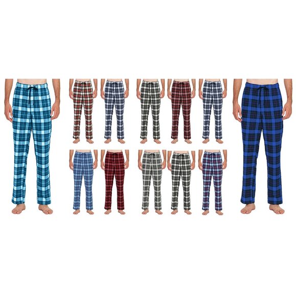 Men's Ultra-Soft Cozy Comfy Breathable Flannel Plaid Lounge Pajama Sleep Pants - Picture 11 of 16